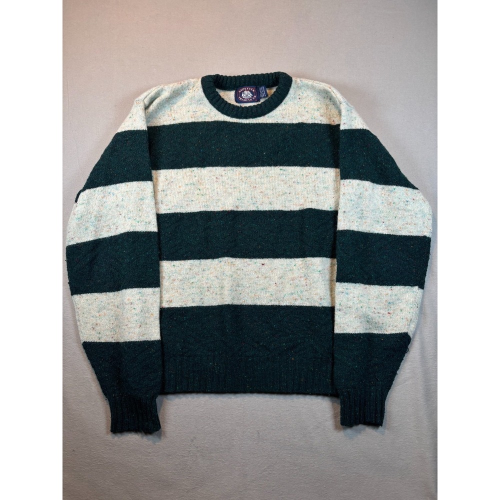 Aspetuck Trading Co‎ Sweater Medium Wool Acrylic Blend Speckled Knit USA Green
